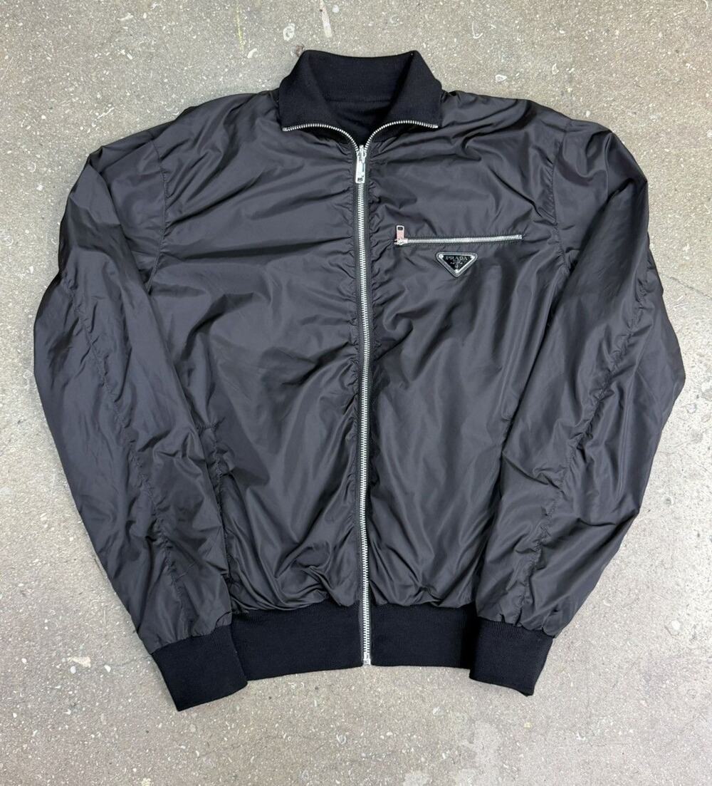 Prada Nylon Black Bomber Jacket